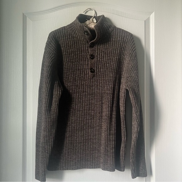 Bowen & Wright 100% cotton knit men’s brown sweater, size small - Picture 1 of 4